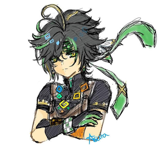 Messy Half Body Sketch